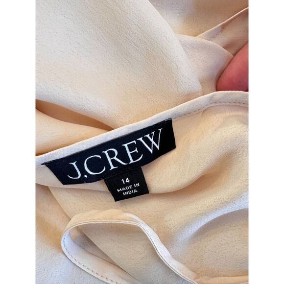 NWT J. Crew Ruffle Button-Up Shirt in Crinkle Chiffon Sz 14 Pale Pink OP $138 - Picture 11 of 12